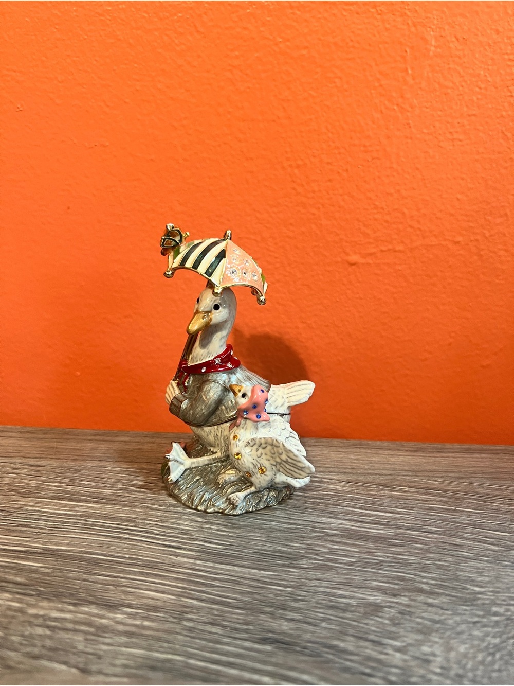 Decorative Keren Kopal Duck Family Cloisonné Trinket Box